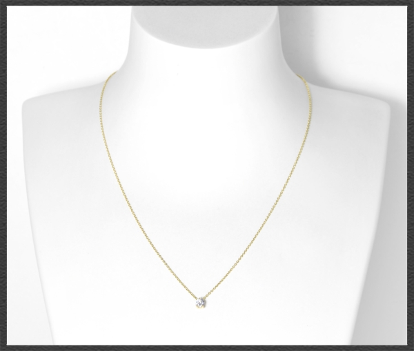 Anhänger + Kette in 585 Gelbgold, 0,57ct, VS1